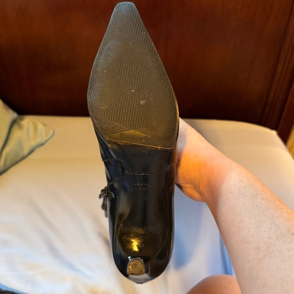 Burberry Check Lined Black Patent Leather Stiletto Booties - size 38 - Picture 6 of 9